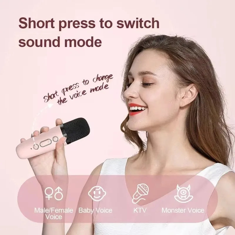 Portable Wireless Dual Microphones Karaoke Machine HomeKTV DSP System