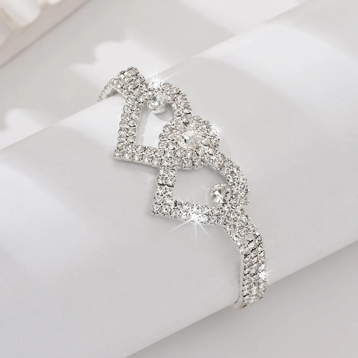 1 Women's Trendy Claw Chain Series Double Peach Heart Feet Chain