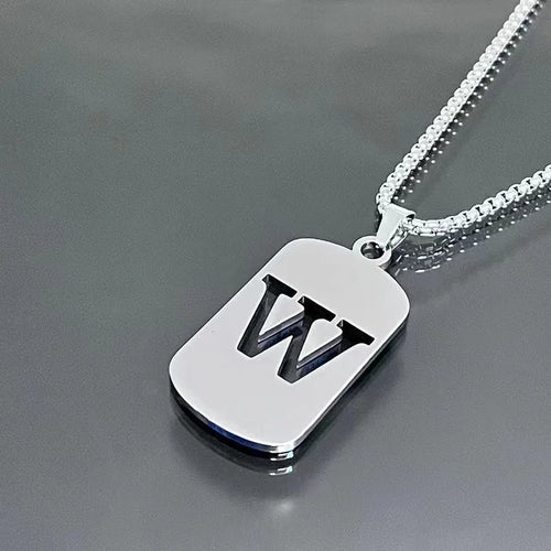 Stainless steel Men Women Pendant Necklace Hollow 26 Mother Without