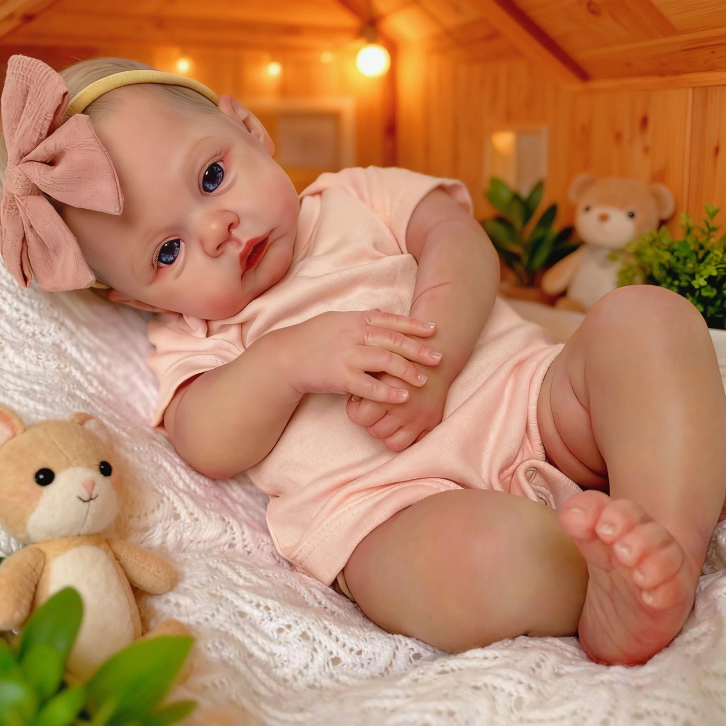 NPK 18inch Reborn Baby Doll Meadow Soft Body 100% handmade 3D Skin