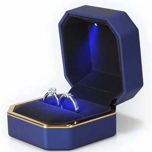 New 1PCS Luxury Ring Box Square Velvet Wedding Ring Case Jewelry Gift