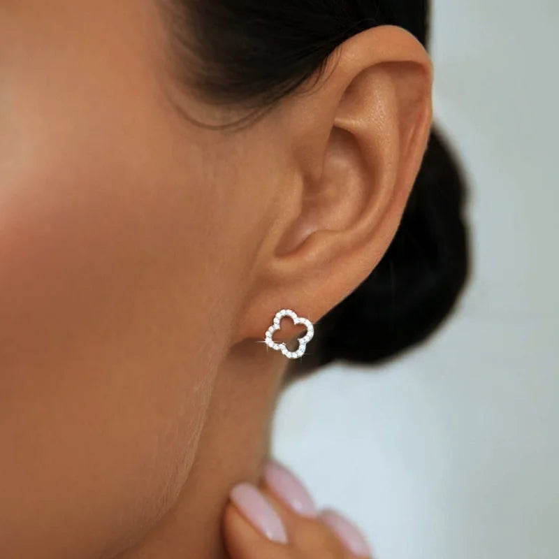 New Simple Hollow Four Leaf Clover Earrings for Women 2025 Trend