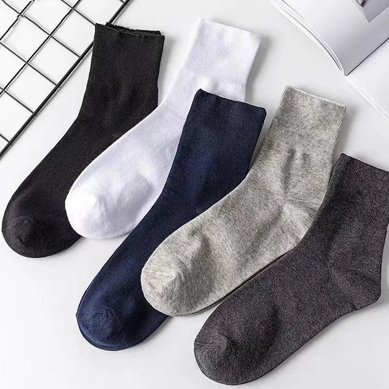 10PCS=5Pairs Loose Mouth Socks Diabetic Prevent Varicose Veins Cotton