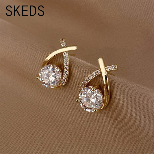 Skeds Fashion Cross Stud Earrings For Women Girls Korean Style Elegant