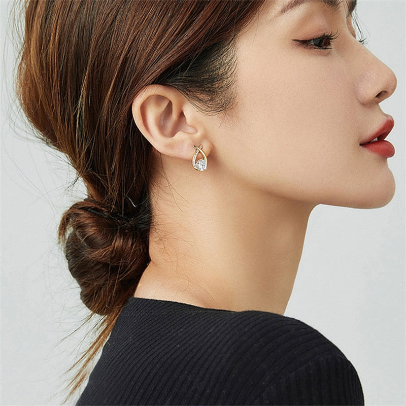 Skeds Fashion Cross Stud Earrings For Women Girls Korean Style Elegant