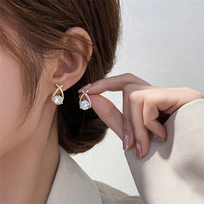 Skeds Fashion Cross Stud Earrings For Women Girls Korean Style Elegant