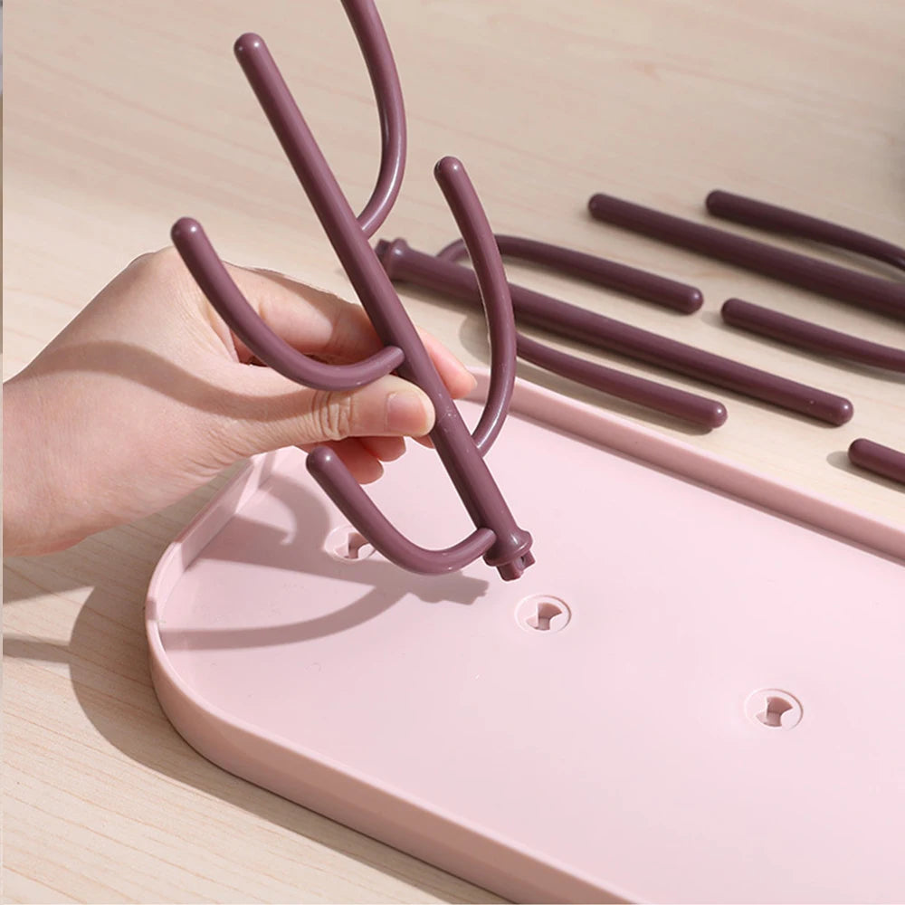 Baby Tree-shaped Milk Bottle Drain Rack, Dust-proof Milk Bottle