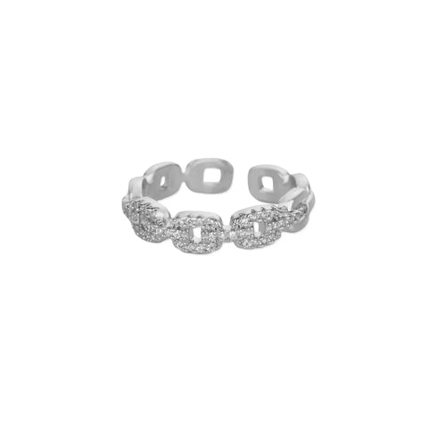 Zircon Geometric Rings For Women Gold Color Stainless Steel Opening