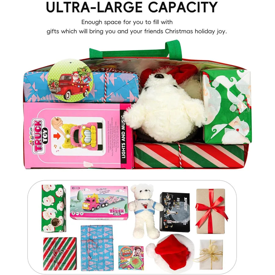1-16PCS Large Christmas Gift Bags, Christmas Tote Bags with