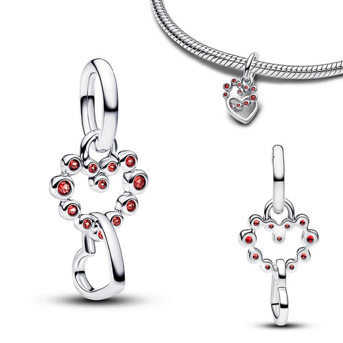 New 925 Sterling Silver Charms Heart Bee Flower key Lock Earrings