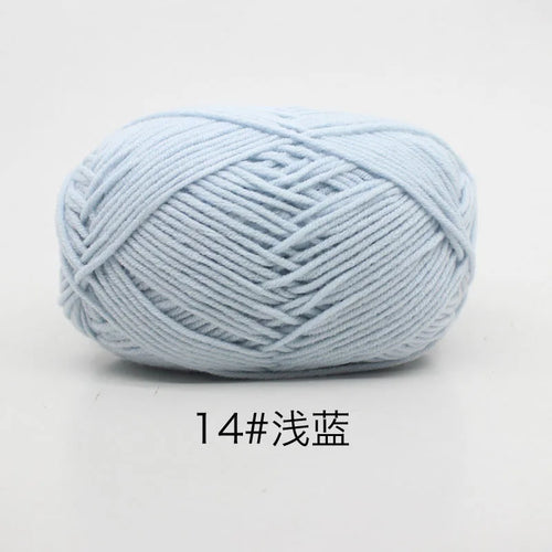 40-50g/Set 4ply Milk Cotton(80%) Knitting Yarn Needlework Dyed Lanas