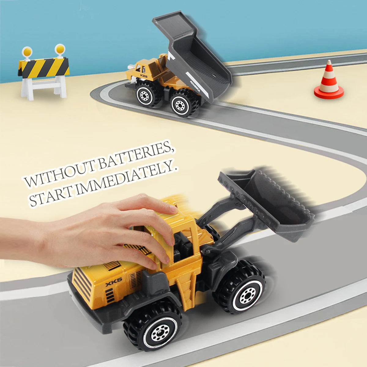6pcs/set Alloy Engineering Truck Toy Car Classic Construction Model
