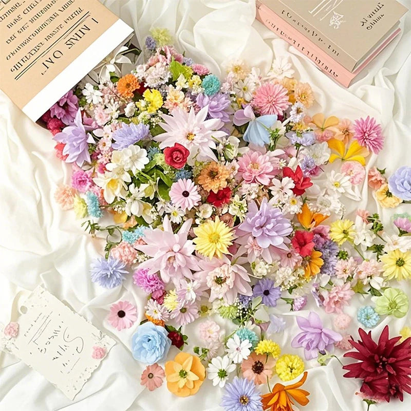 20/52Pcs Random Mix Artificial Flowers Silk Fake Flowers for Home Room