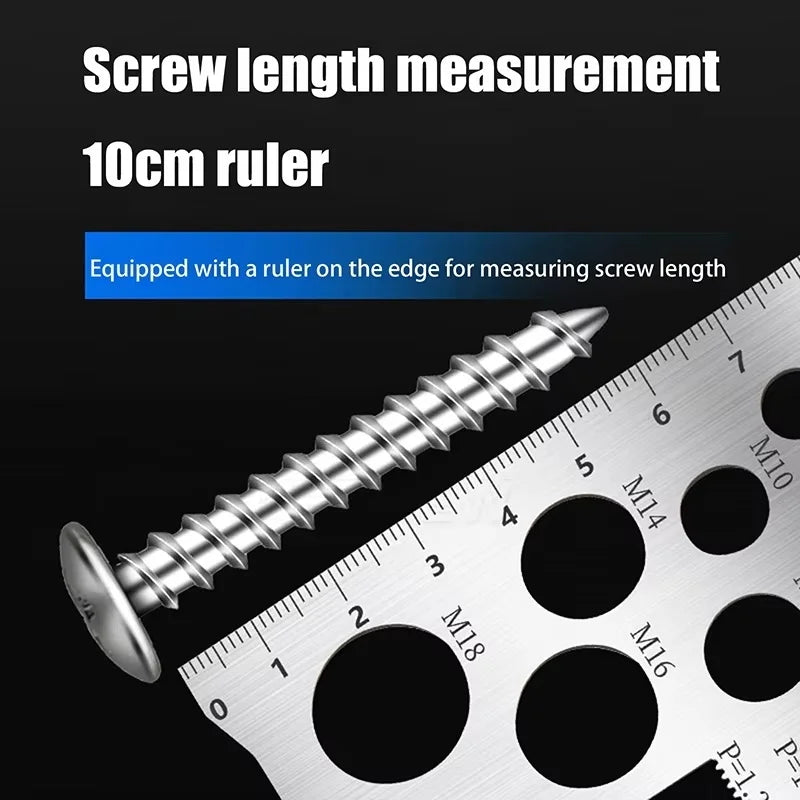 Thread Pitch Gauge Measurement Ruler High Accuracy Stainless steel for