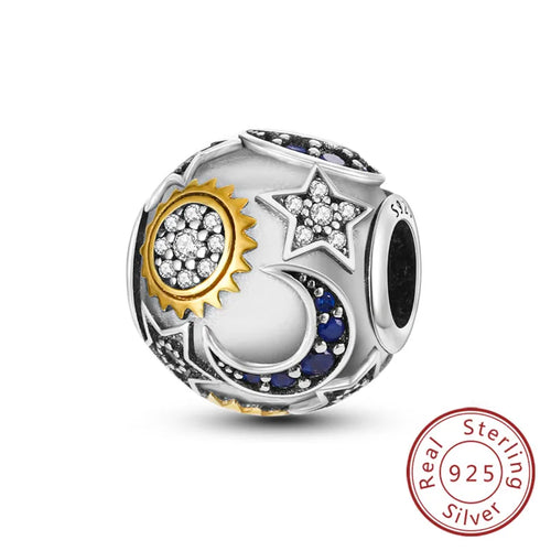 Fit Original Charms Beads 925 Sterling Silver Clip Charms Zircon