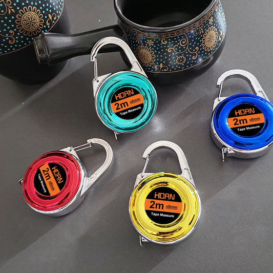 1pc Mini Keychain Tape Measure 2m Steel Tape Measure Delicate Small
