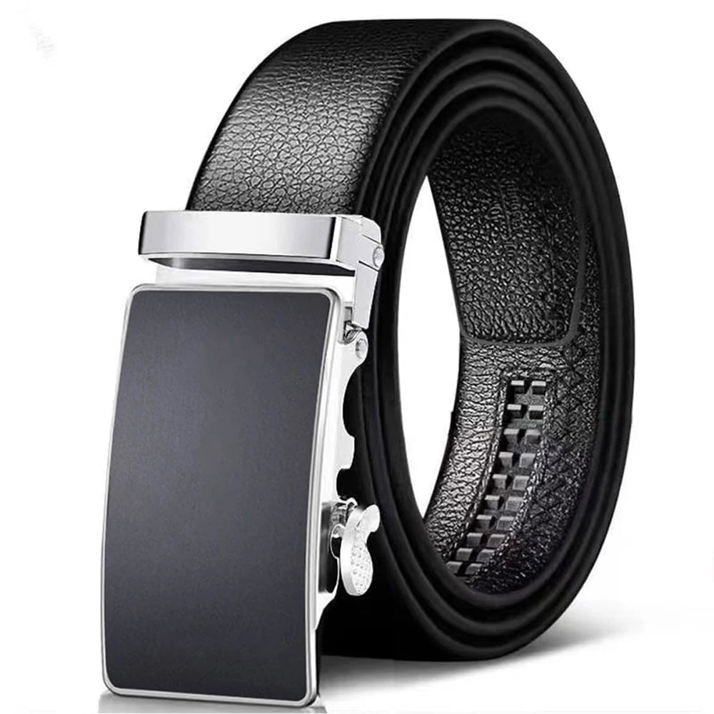 Cowhide belt, men's leather belt, automatic buckle, men's top layer,