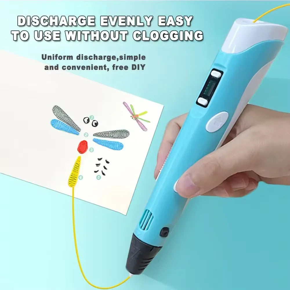 Electronic 3D Printing Pen LED Display Screen Children's 3D Graffiti