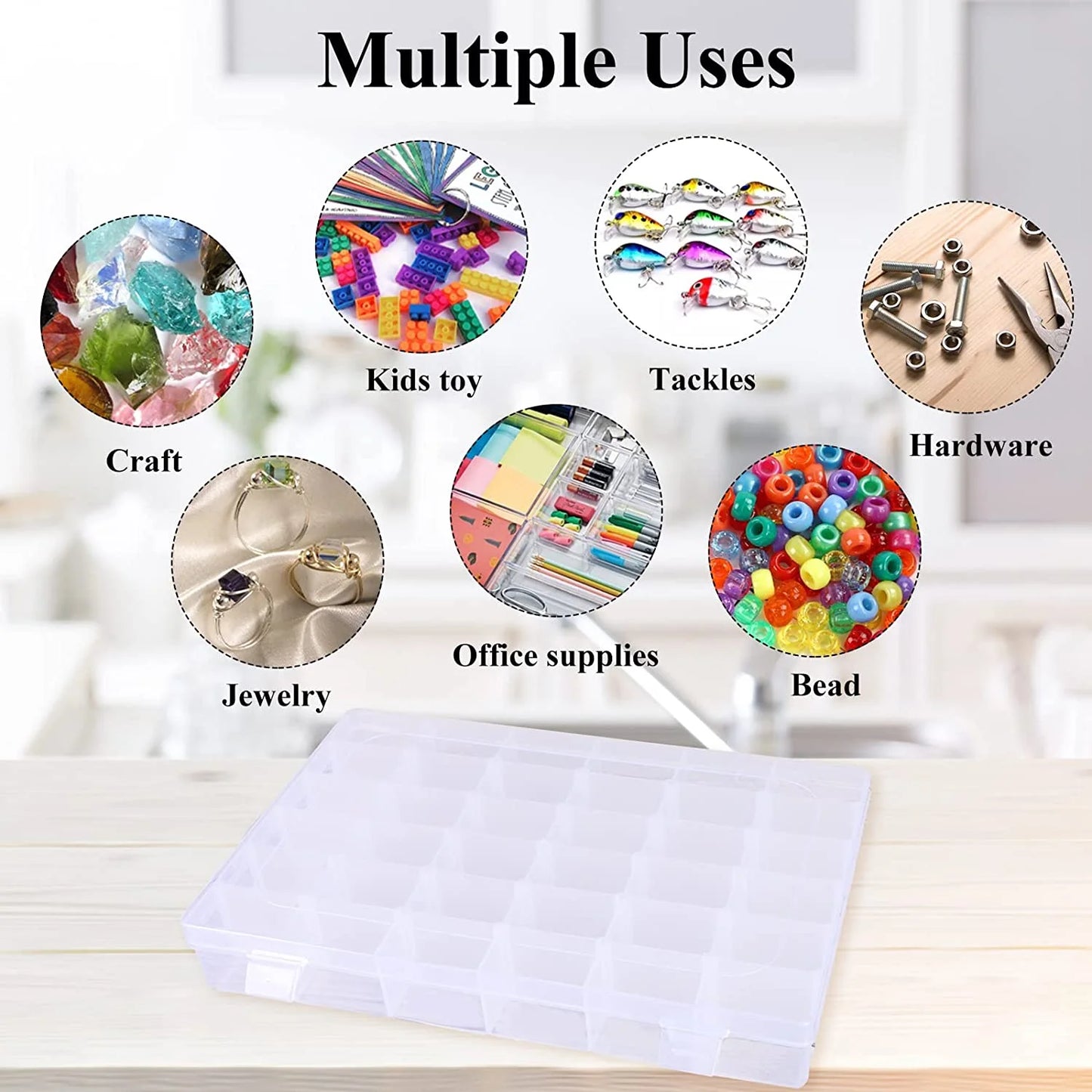36 Grids Plastic Organizer Box Storage Container Jewelry Box with