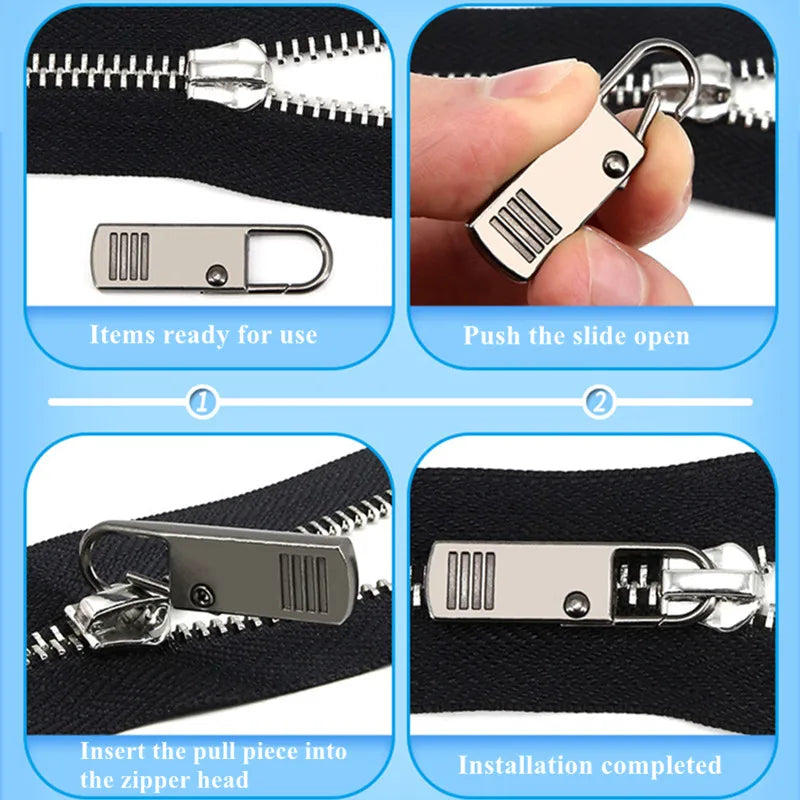 Zipper Slider Puller Instant Zipper Repair Kit Replacement For Broken