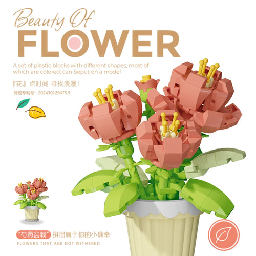 Potted Building Blocks Simulate Succulent Flower Bouquets, Creative
