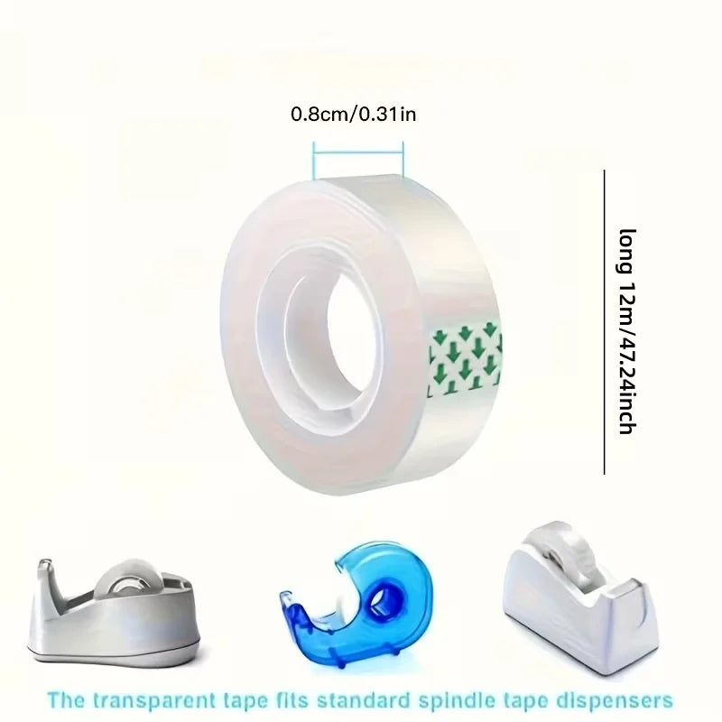 10 Rolls High-Quality Clear Adhesive Tape for Gift Wrapping, Crafts,