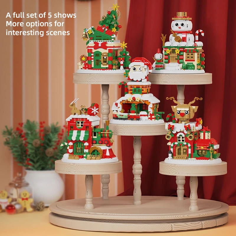 Christmas Gifts Micro Building Block Series Santa Claus Reindeer