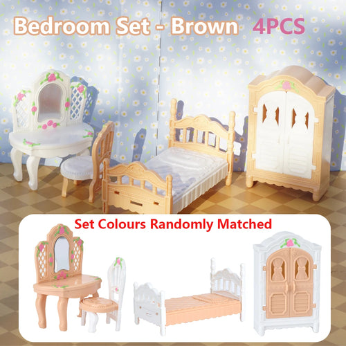 24Pcs Style Brown Miniature DollhouseFurniture Accessory Kids Toy Cute