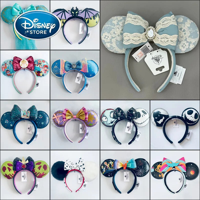 Disney Princess Headband Mickey Ear Rapunzel Snow White Sequin Bow