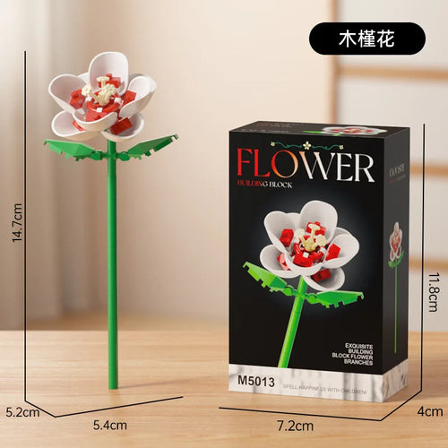 Simulation Building Blocks Flowers Eternal Bouquet Micro Brick Rose
