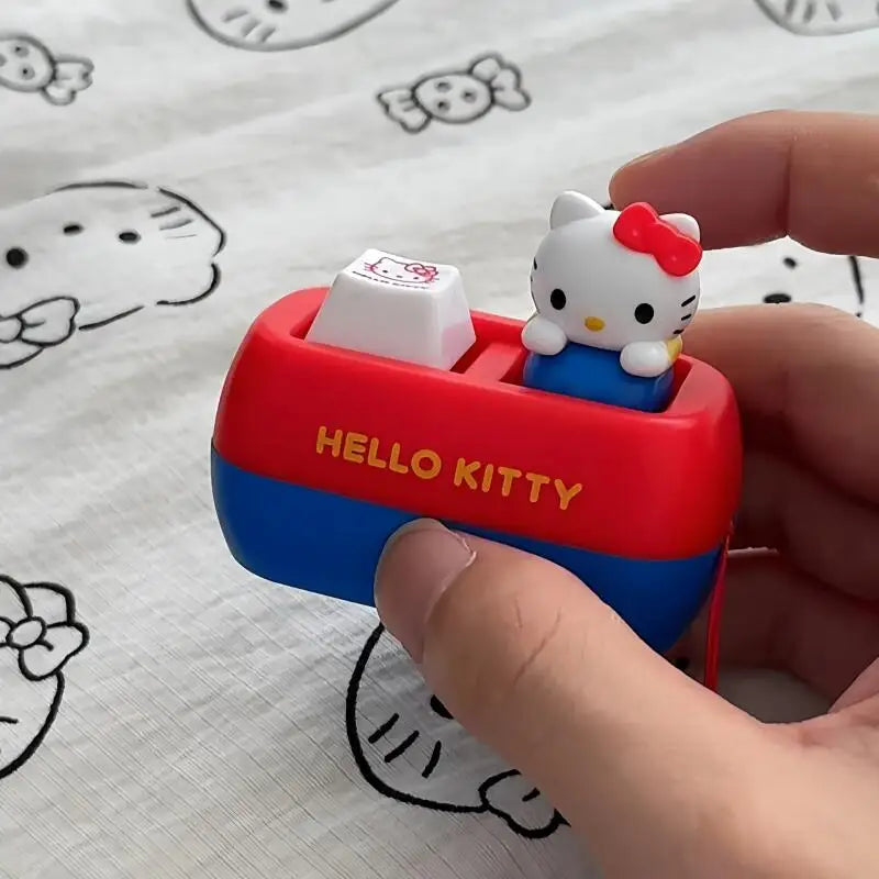 Sanrio Hello Kitty Voice Button Keyring Kt Cat Keycap Stress Relief