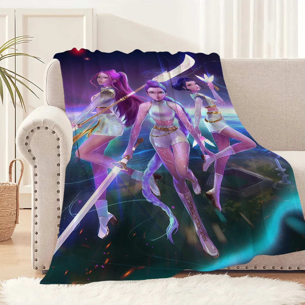 Blanket K-KPop warm soft plush D-Demon blanket for sofa living room