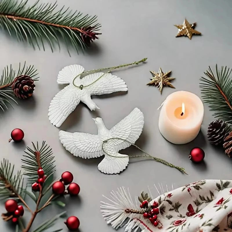1-6pcs Style Friendship Doves Peace Doves Resin Christmas Ornament