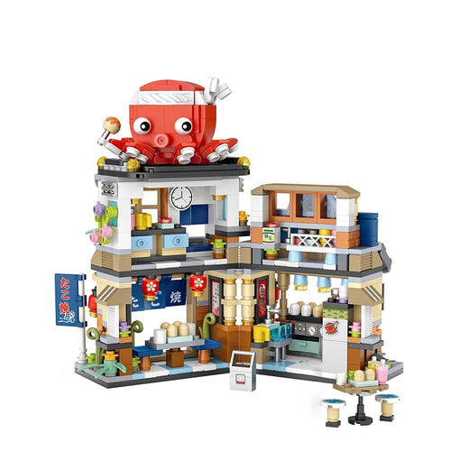 Street View Series Building blocks Izakaya Shaved Ice Shop Takoyaki