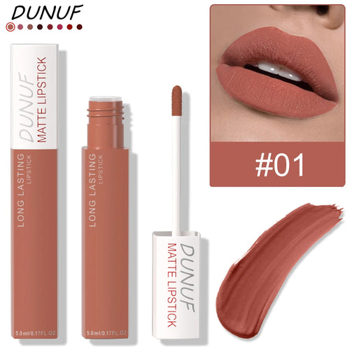 Long-Lasting Lip Gloss 1pcs: Matte Lipstick Non-Stick Cup Waterproof