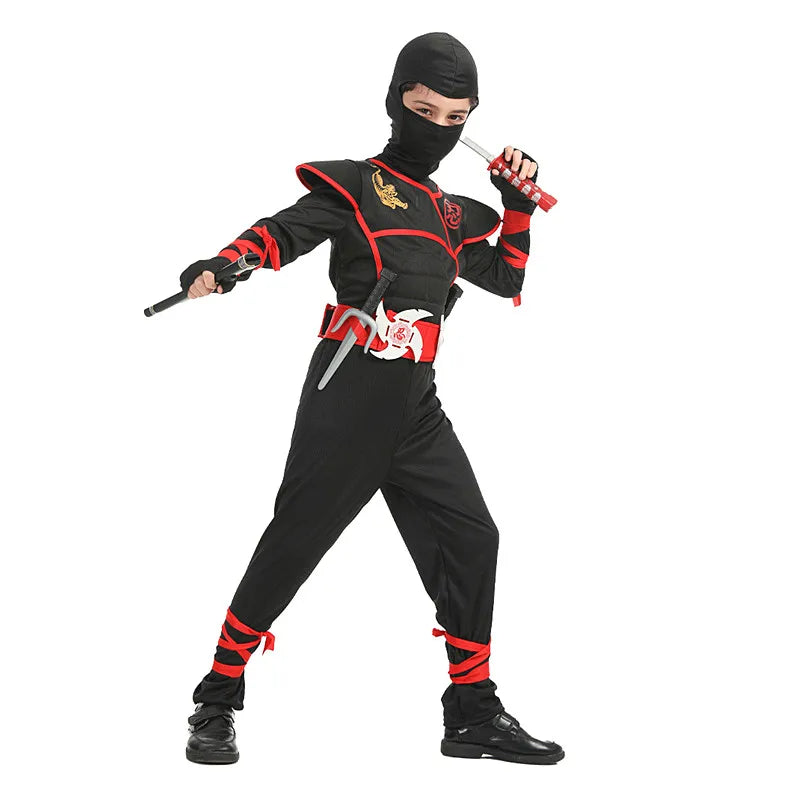 Boys Ninja Deluxe Costume for Kids with Weapon Accessories Kids Kung