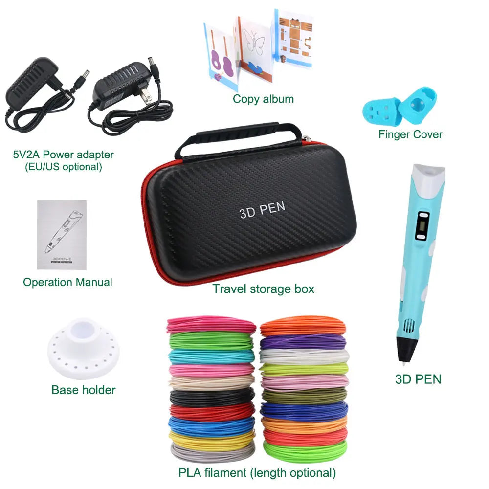 Children's 3D Pen 3D Drawing Printing Pen with LCD Screen Power