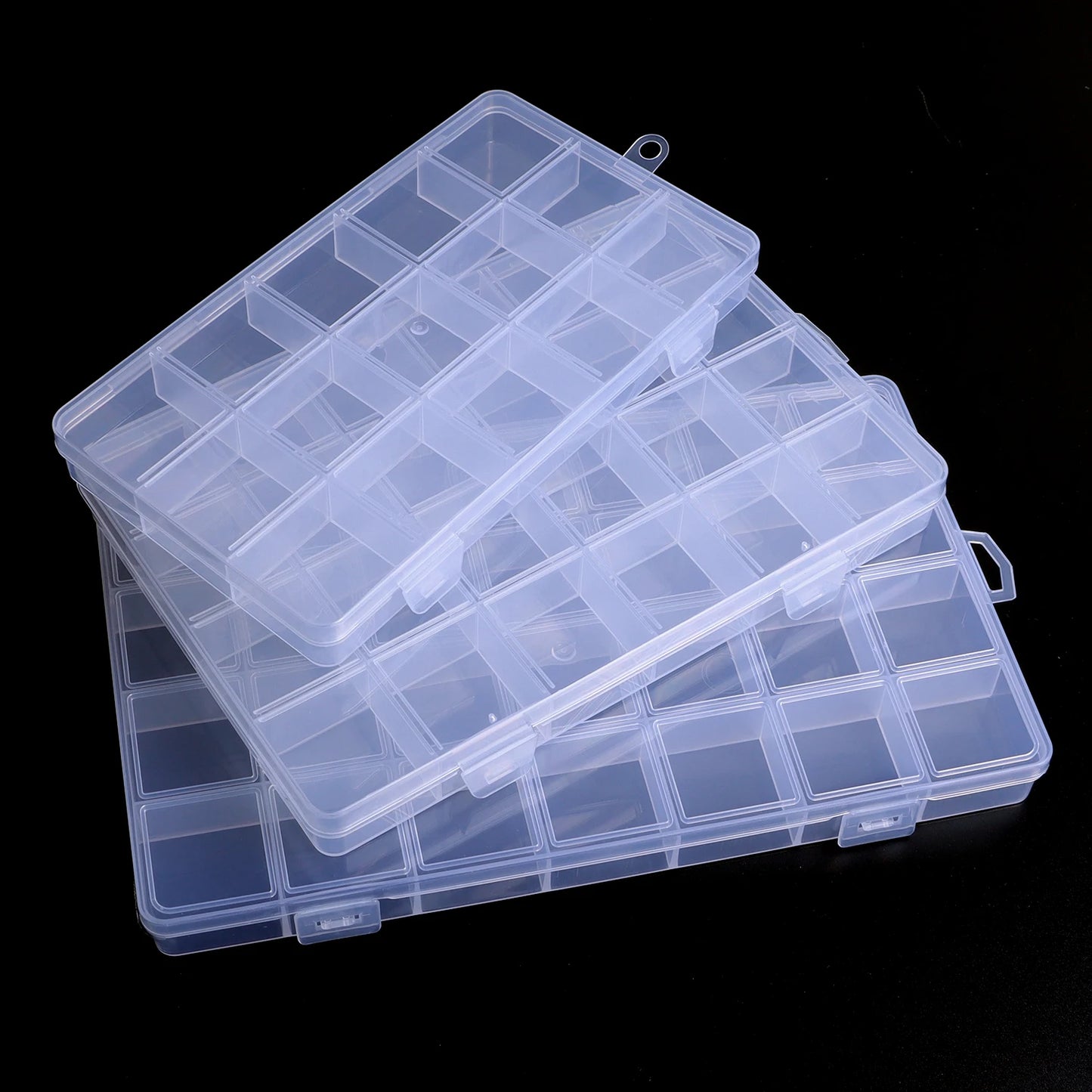 15/24/28Grids Transparent Plastic Organizer Box Jewelry Beads Storage