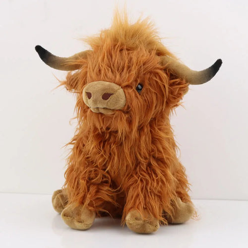 25cm Simulation Highland Cow Plush Animal Doll Soft Stuffed Highland