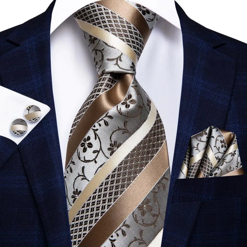 Black Red Striped Silk Wedding Tie For Men Handky Cufflink Gift Men
