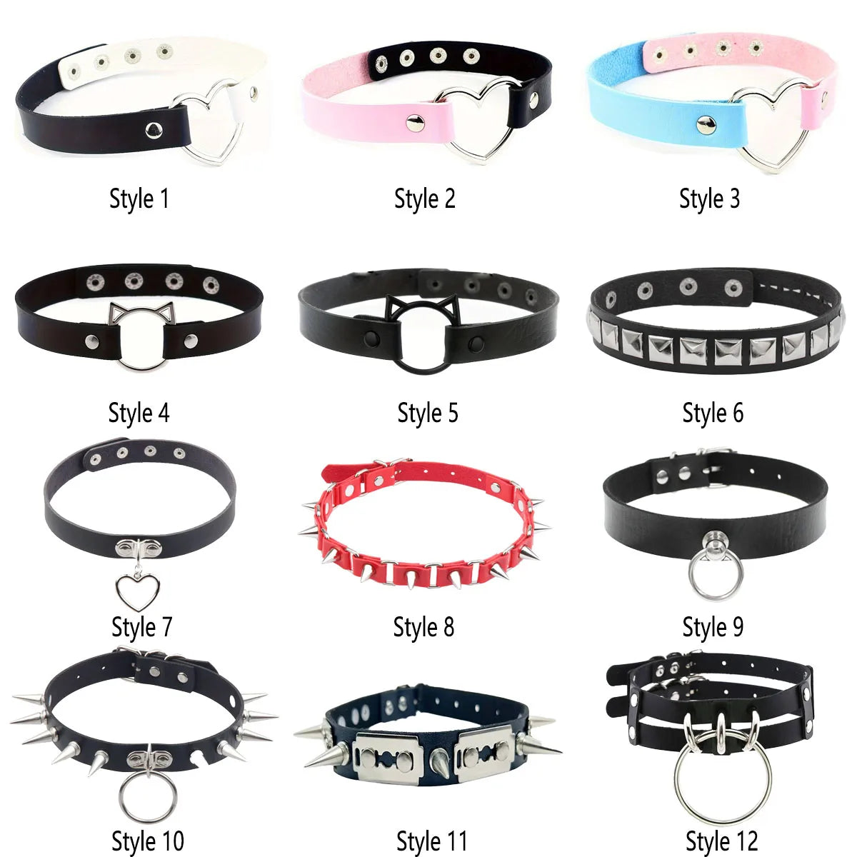 1pc Fashion Punk Gothic Necklace Collar, Rivet Choker Y2K Necklace For
