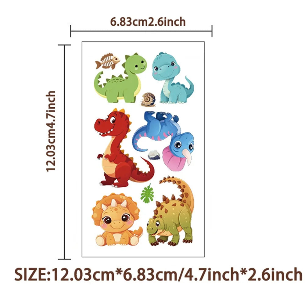 10 Sheets Dinosaurs Tattoo Sticker Temporary Fake Tattoo Arm Hands