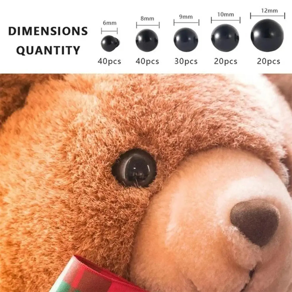 150pcs DIY Doll Safety Eyes Multiple Sizes DIY Craft Stuffed Animals