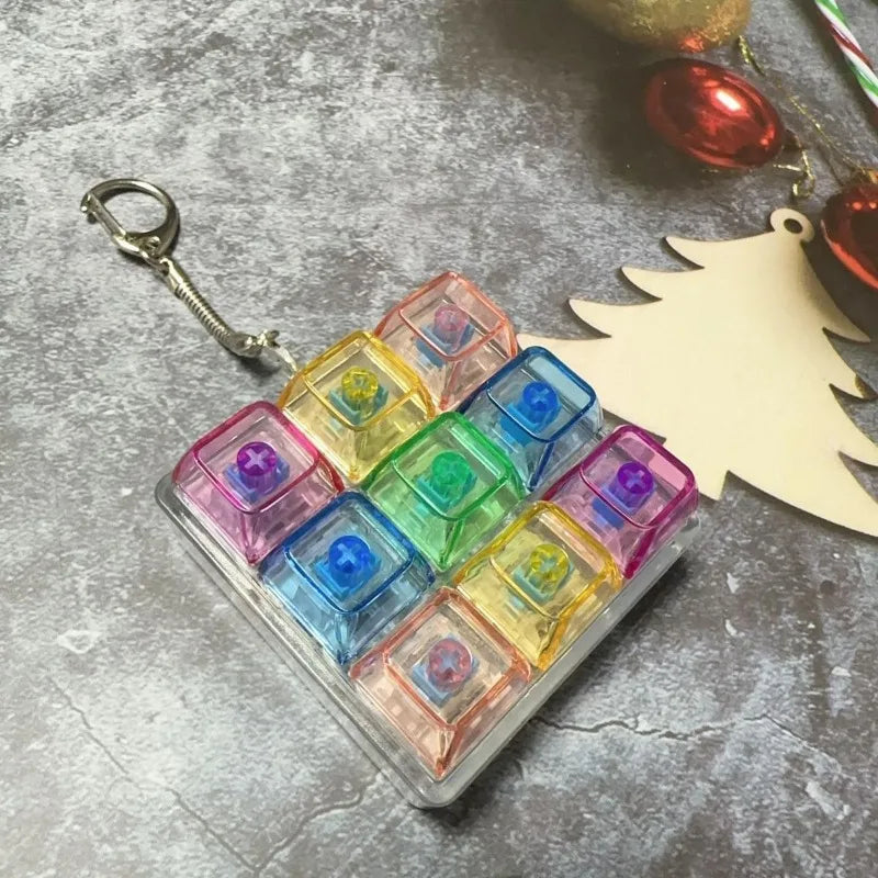 9 Keys Keyboard Keychain Stress-Relief Toys Clicking Keyboard Toy DIY