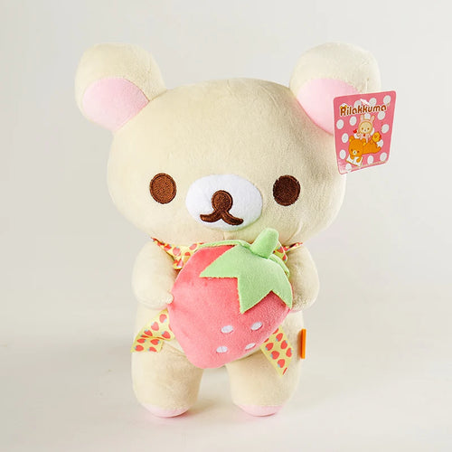 White Rilakkuma Plush Cute Animal Strawberry Cute Bear Stuffed Doll