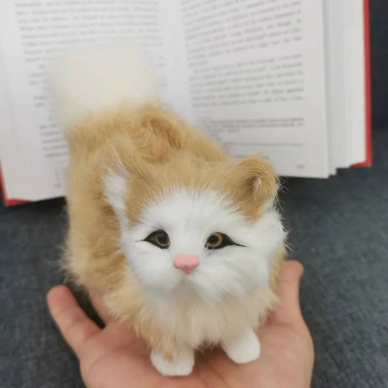 Cute Simulation Cat Plush Toys Soft Stuffed Kitten Model Fake Cat