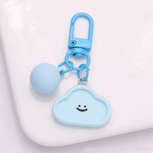 DIY Smiling Face Keychain Resin Heart Flower Cloud Charm Handmade