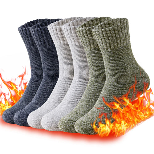 3 Pairs Winter Thick Towel Men's Socks Man's Outdoor Sports Long Socks