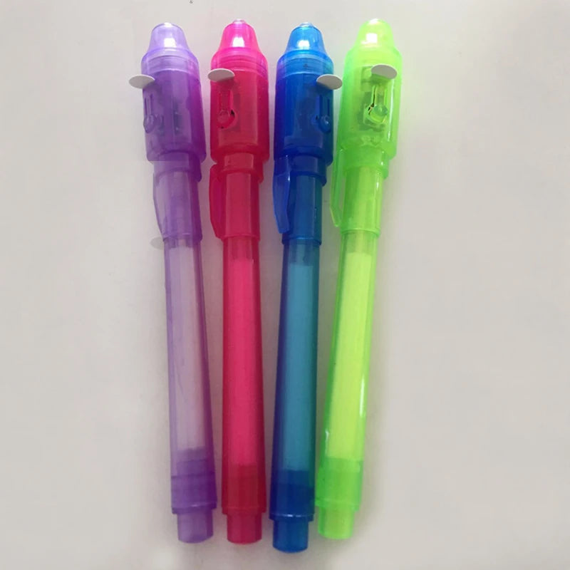 1/4Pcs Invisible Ink Pen Spy Pen with UV Light, Magic Marker for