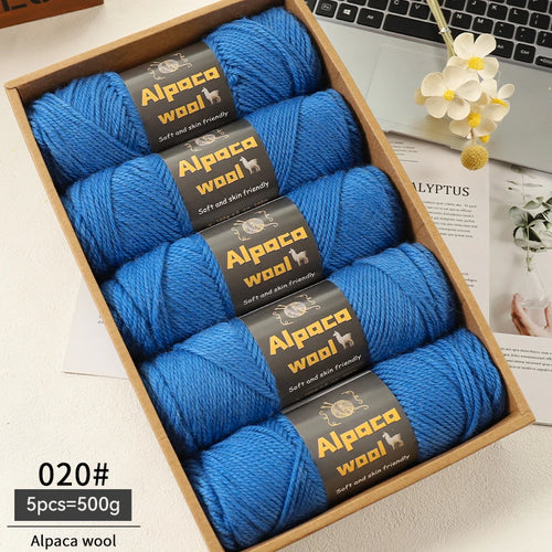 500g Alpaca Wool 245 Chunky Knitting Yarn Multi-Color Autumn and